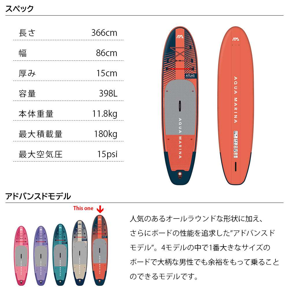 アクアマリーナ インフレータブルSUP ATLAS（アトラス） 03